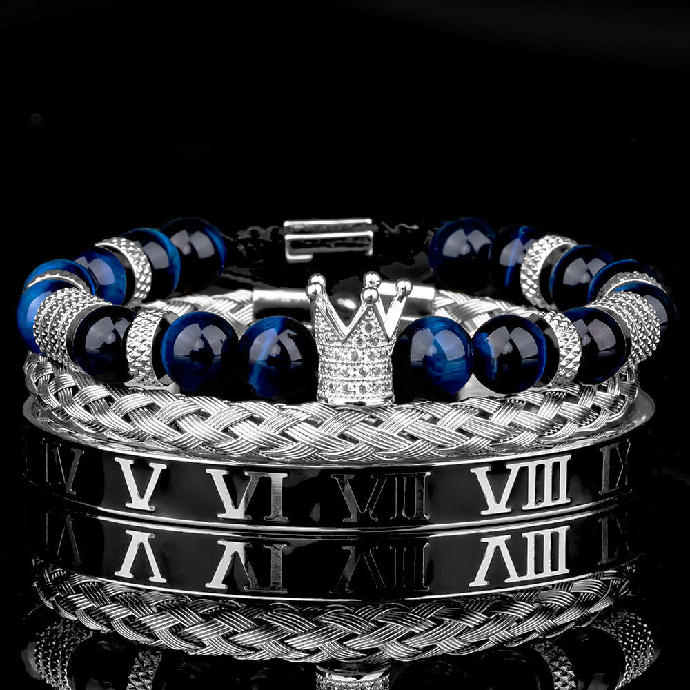 WorldNorse Royal Crown Stones Bracelet Set