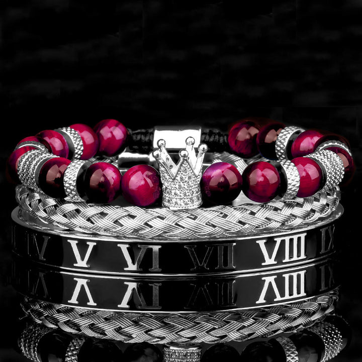 WorldNorse Royal Crown Stones Bracelet Set