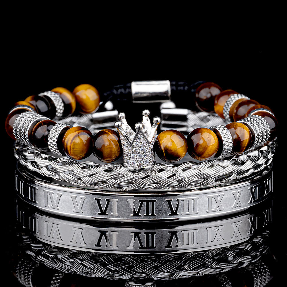 WorldNorse Royal Crown Stones Bracelet Set