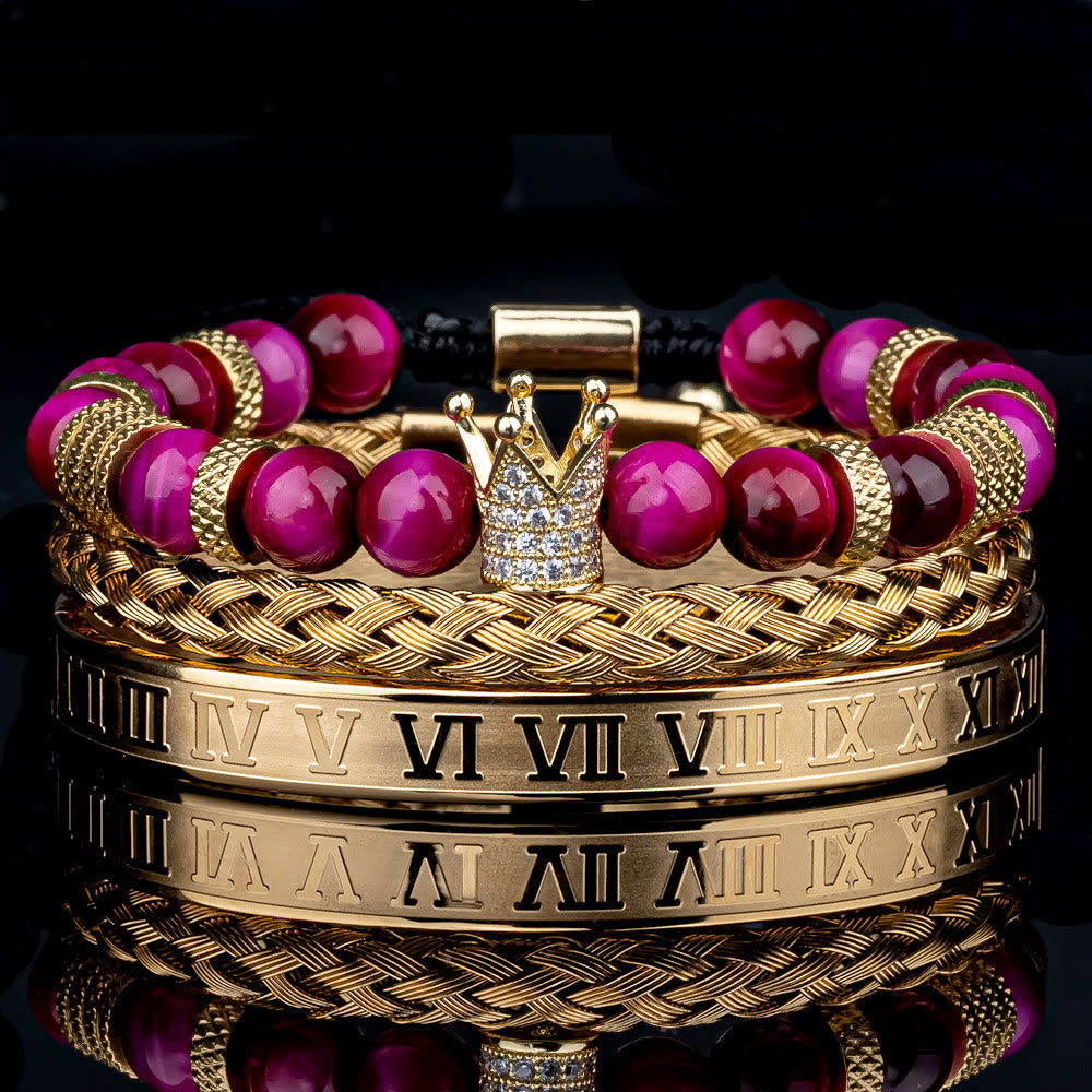 WorldNorse Royal Crown Stones Bracelet Set