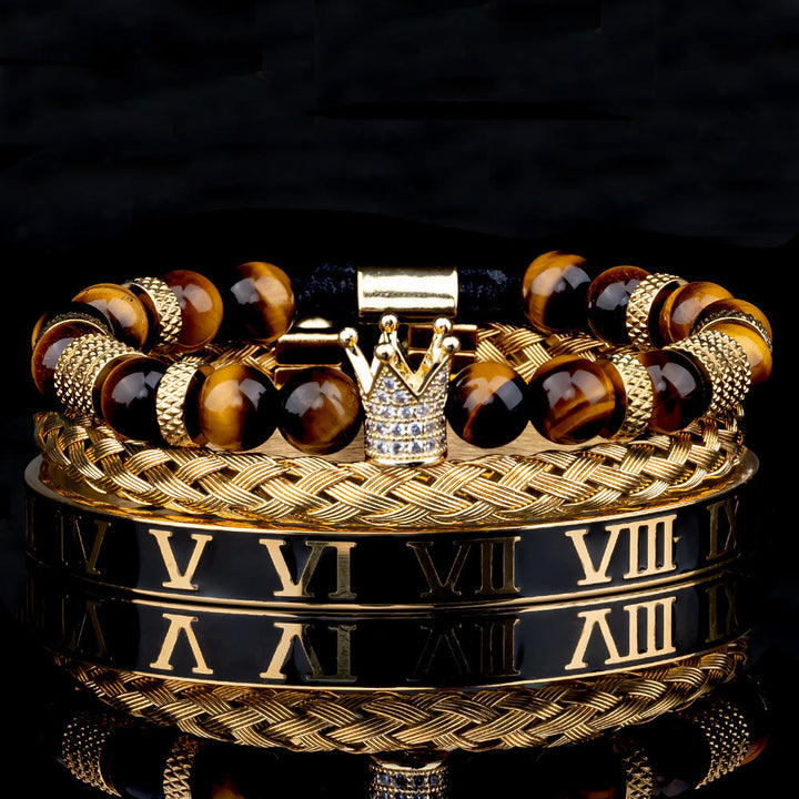 WorldNorse Royal Crown Stones Bracelet Set