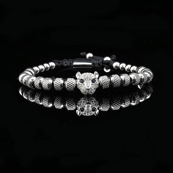 WorldNorse Regal Panther Bracelet - Silver Single Piece - Black Eyes - image 8