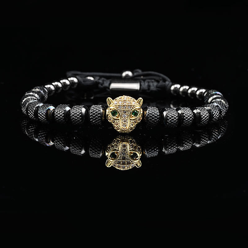 WorldNorse Regal Panther Bracelet - Black&Gold Single Piece - White Zircon - image 12