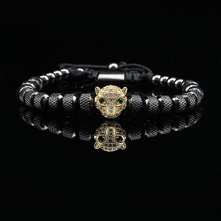 WorldNorse Regal Panther Bracelet - Black&Gold Single Piece - White Zircon - image 12
