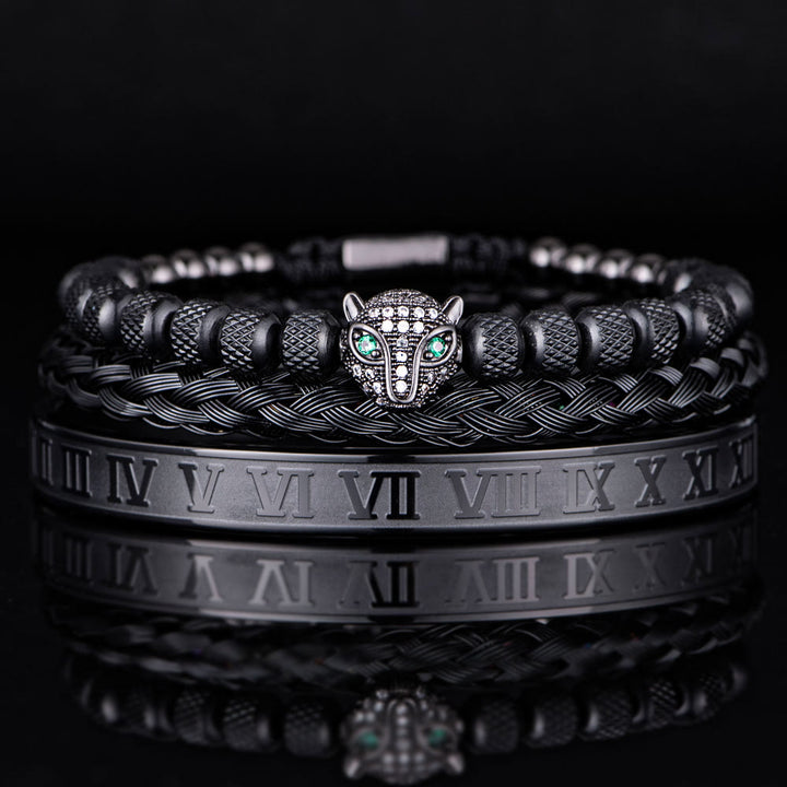 WorldNorse Regal Panther Bracelet - Black 3-Piece Set - White Zircon - image 20