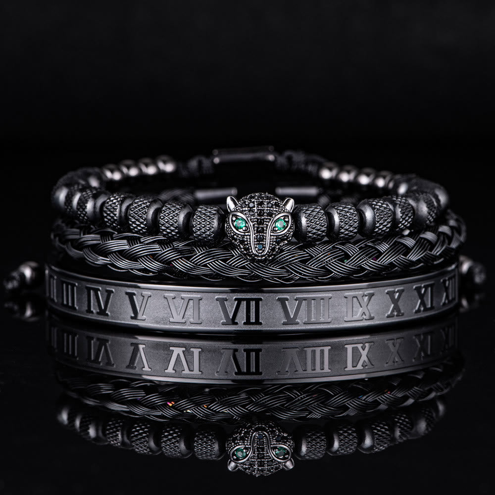 WorldNorse Regal Panther Bracelet - Black 3-Piece Set - Black Zircon - image 13