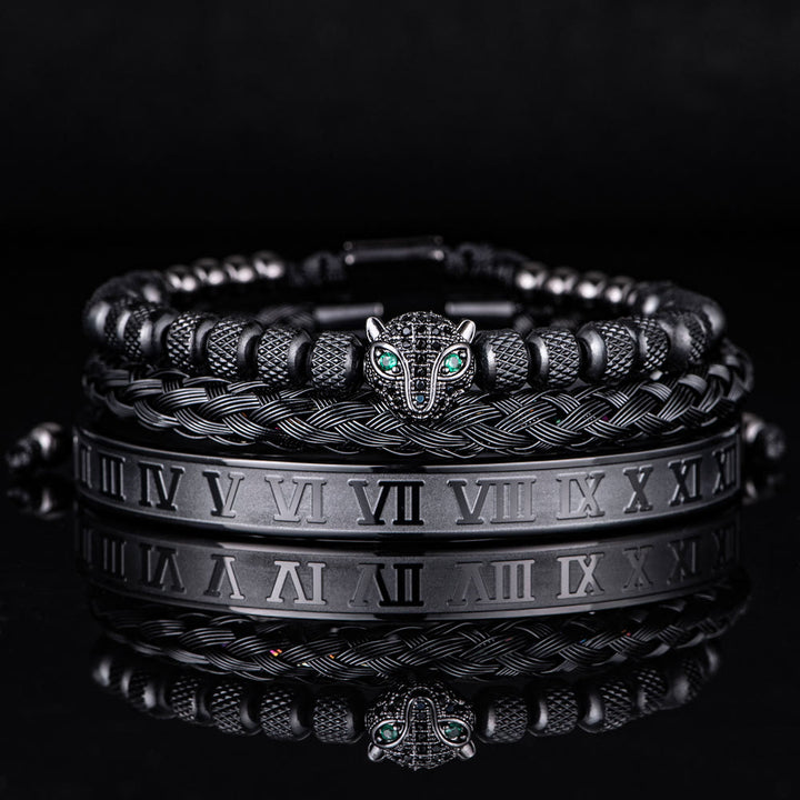 WorldNorse Regal Panther Bracelet - Black 3-Piece Set - Black Zircon - image 13