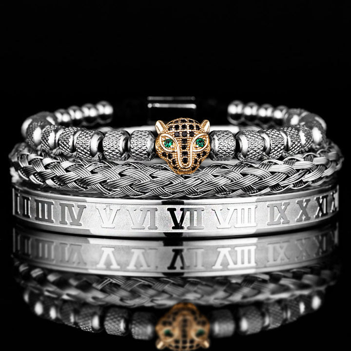 WorldNorse Regal Panther Bracelet - Silver&Gold 3-Piece Set - Black Zircon - image 28