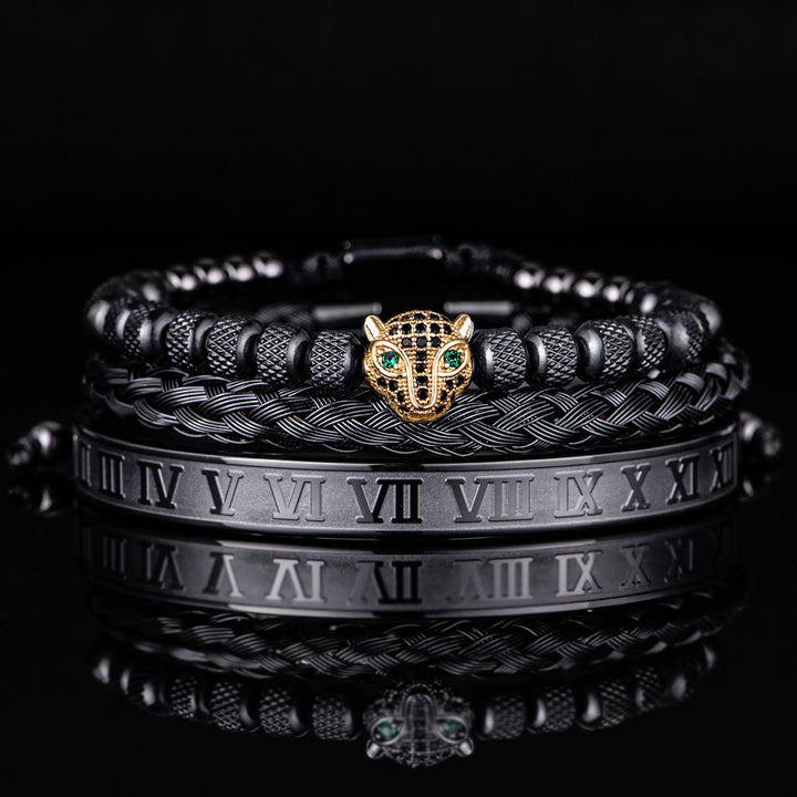 WorldNorse Regal Panther Bracelet - Black&Gold 3-Piece Set - Black Zircon - image 30