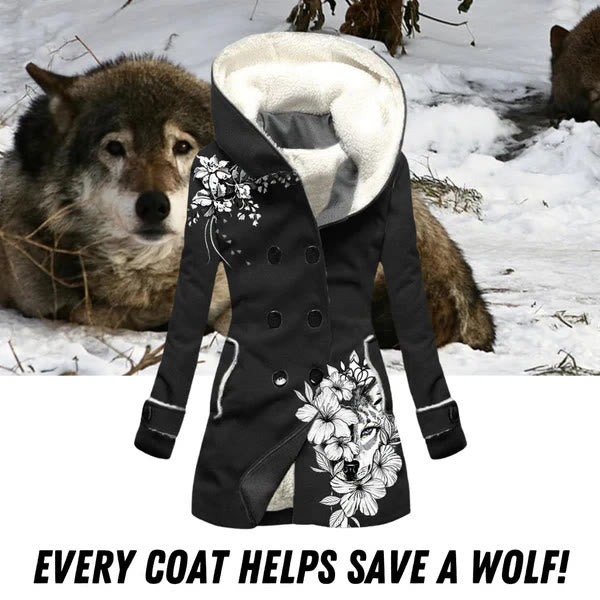 WorldNorse Winter Wolf Double-Breasted Coat - Black - 4XL - image 1