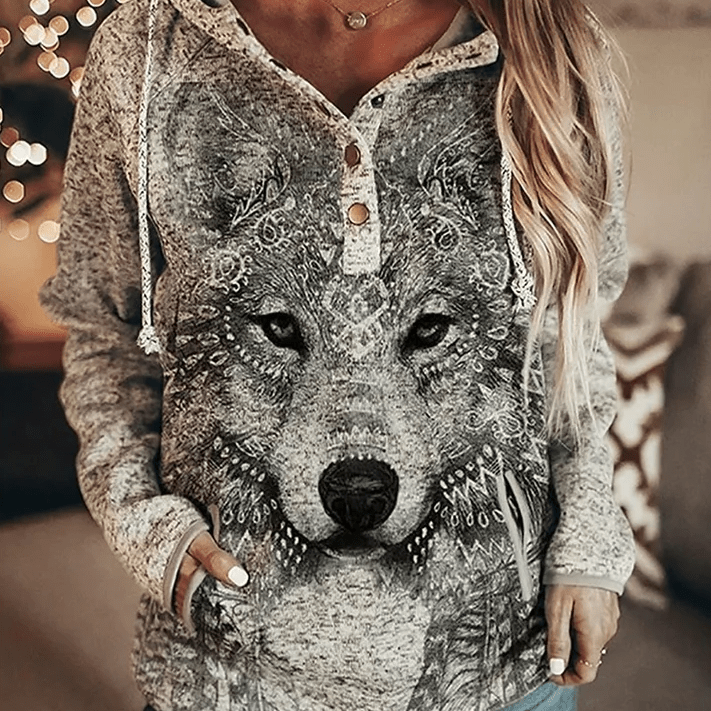 WorldNorse Tribal Wolf Hoodie