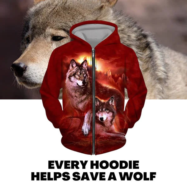 WorldNorse Wolves Howling Hoodie