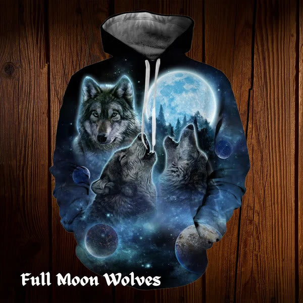 WorldNorse Moonlight Wolves Hoodie