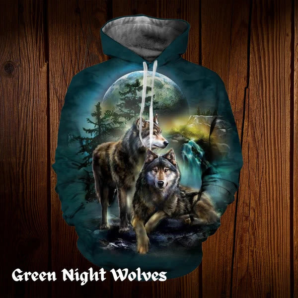 WorldNorse Moonlight Wolves Hoodie