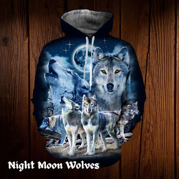 WorldNorse Moonlight Wolves Hoodie