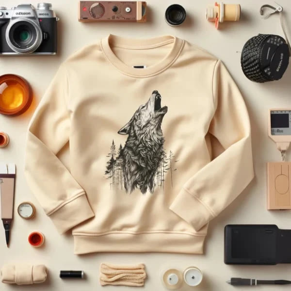 WorldNorse Winter Wolf Howling Sweatshirt