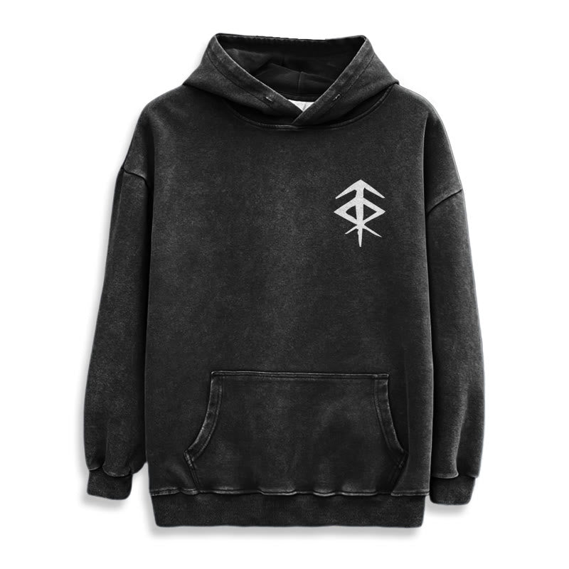 WorldNorse Vegvisir Double-Sided Print Washed Hoodie - image 5