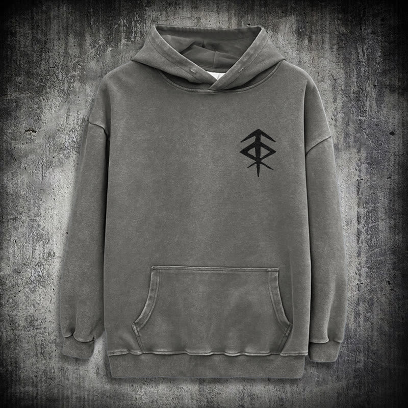 WorldNorse Vegvisir Double-Sided Print Washed Hoodie - image 17