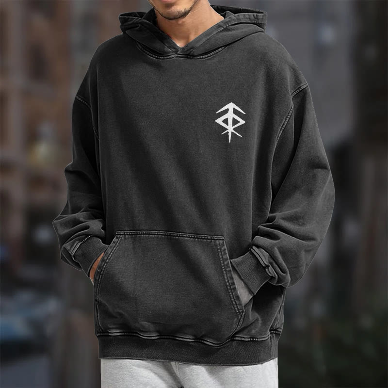 WorldNorse Vegvisir Double-Sided Print Washed Hoodie - image 11