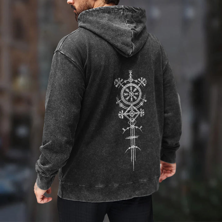 WorldNorse Vegvisir Double-Sided Print Washed Hoodie - image 12
