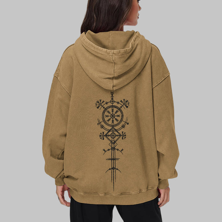 WorldNorse Vegvisir Double-Sided Print Washed Hoodie - image 34