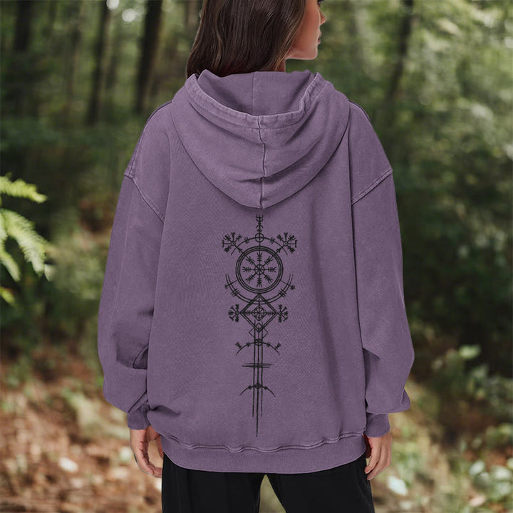 WorldNorse Vegvisir Double-Sided Print Washed Hoodie - image 40