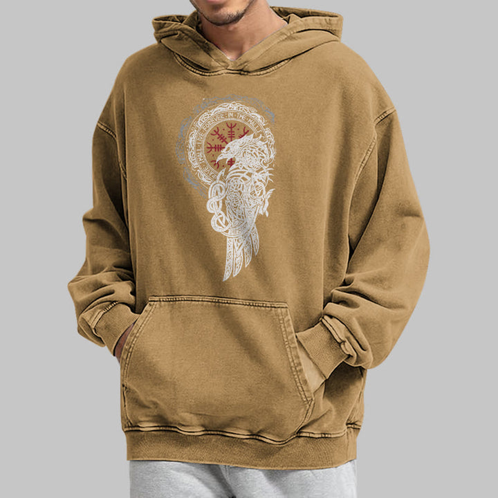 WorldNorse Celtic Raven Helm Of Awe Washed Hoodie - image 29