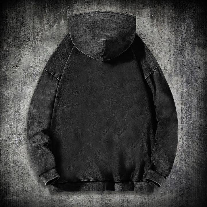 WorldNorse Tribal Bird & Viking Design Washed Hoodie - image 2