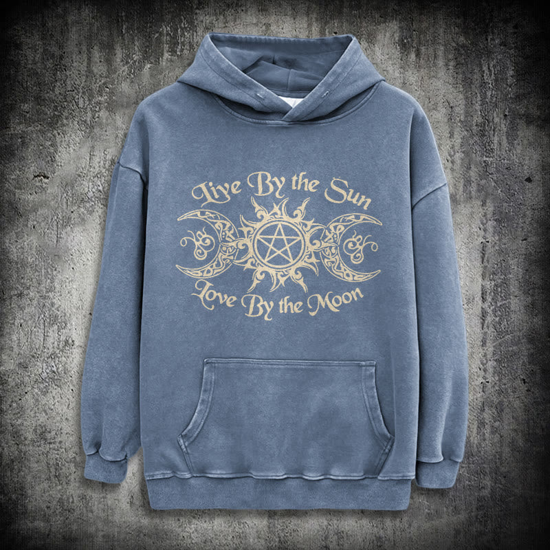 WorldNorse Live By The Sun Celtic Knot Washed Hoodie - Blue - 3XL - image 18