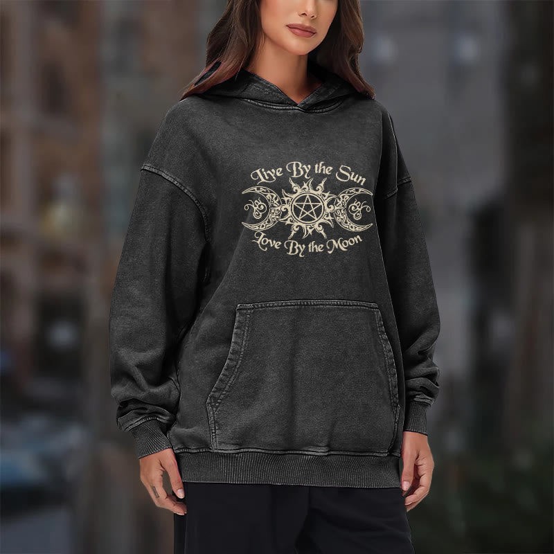WorldNorse Live By The Sun Celtic Knot Washed Hoodie - image 10
