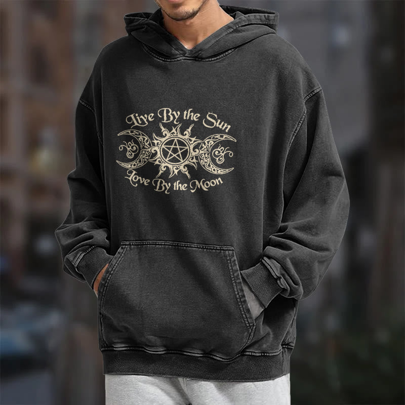 WorldNorse Live By The Sun Celtic Knot Washed Hoodie - image 7