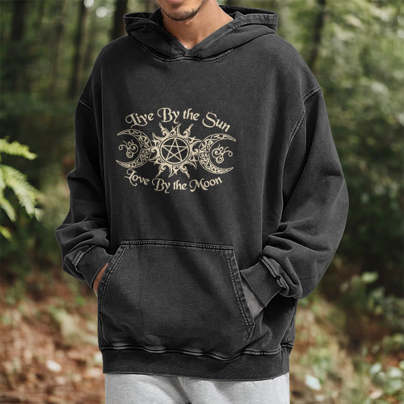 WorldNorse Live By The Sun Celtic Knot Washed Hoodie