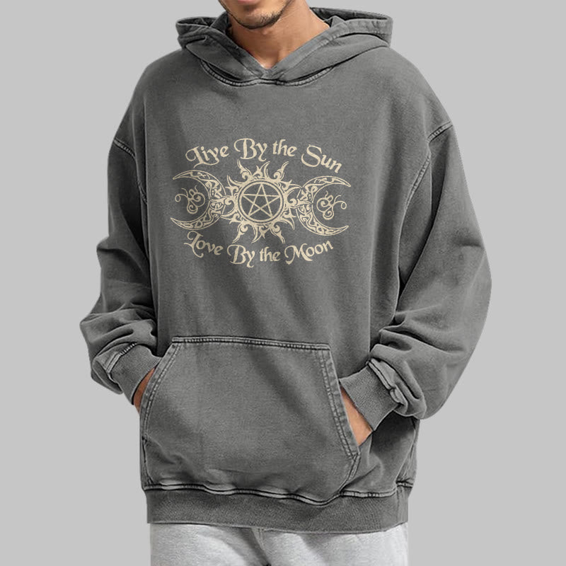 WorldNorse Live By The Sun Celtic Knot Washed Hoodie