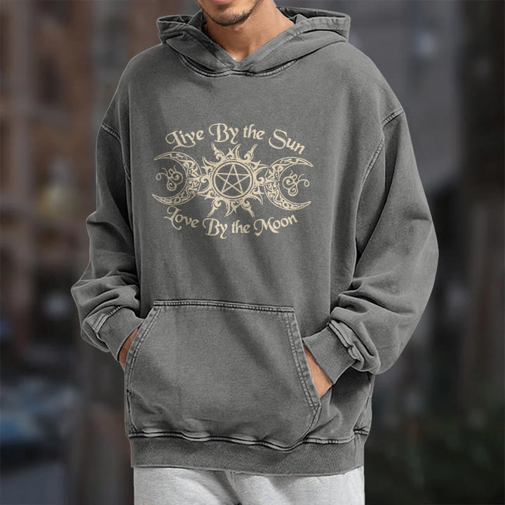 WorldNorse Live By The Sun Celtic Knot Washed Hoodie