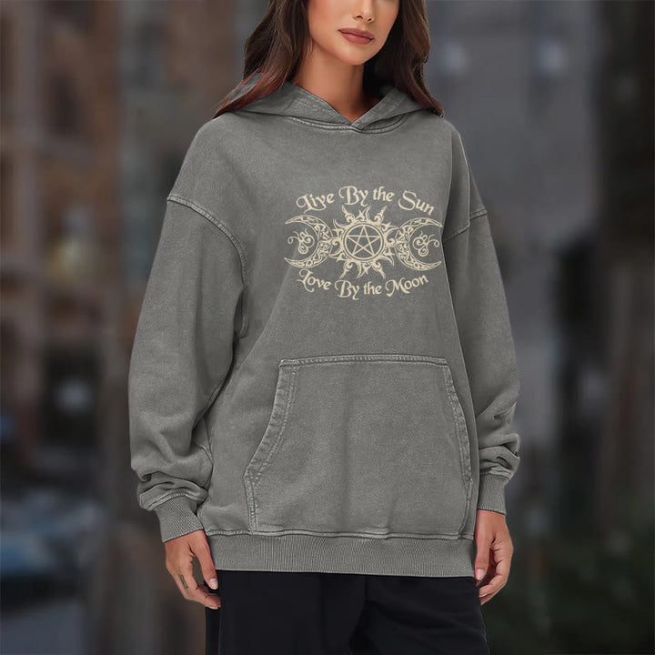 WorldNorse Live By The Sun Celtic Knot Washed Hoodie - image 16