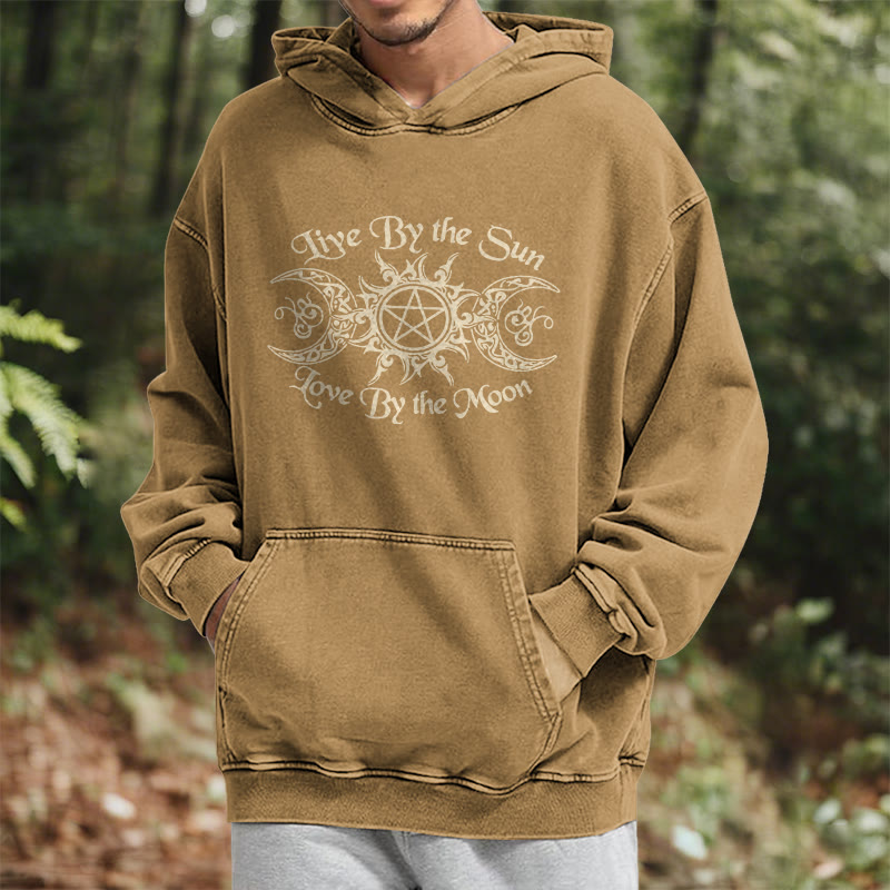 WorldNorse Live By The Sun Celtic Knot Washed Hoodie