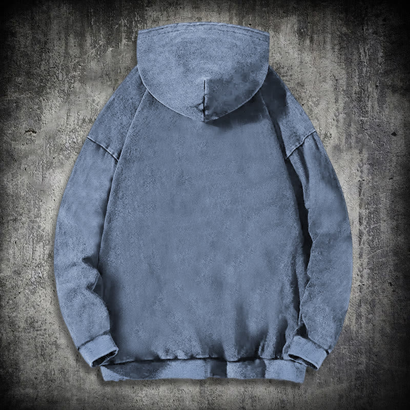WorldNorse Yggdrasil Red Runes Viking Washed Hoodie - image 21