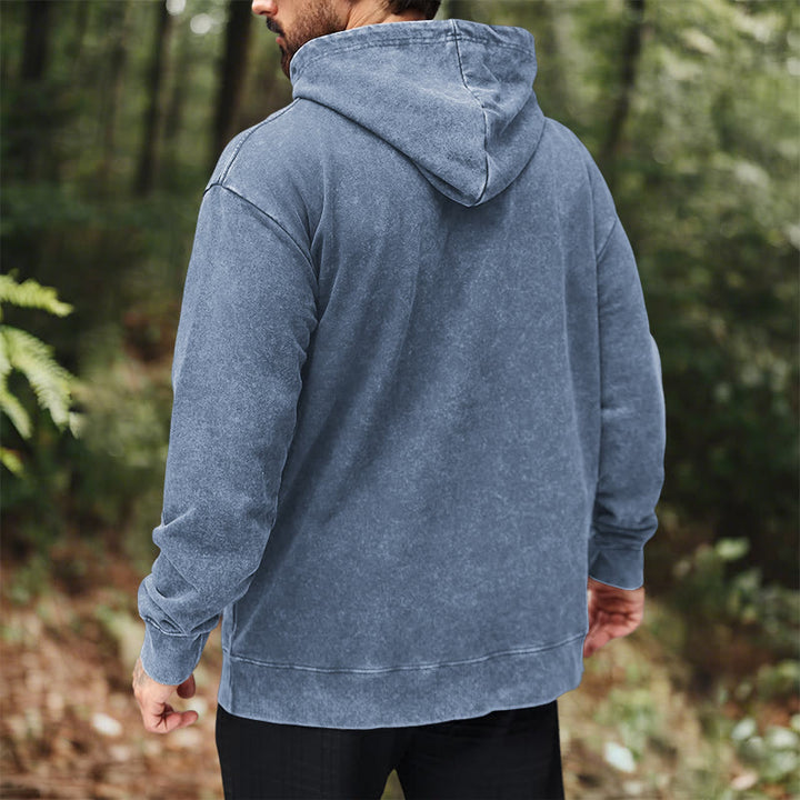 WorldNorse Yggdrasil Red Runes Viking Washed Hoodie - image 24