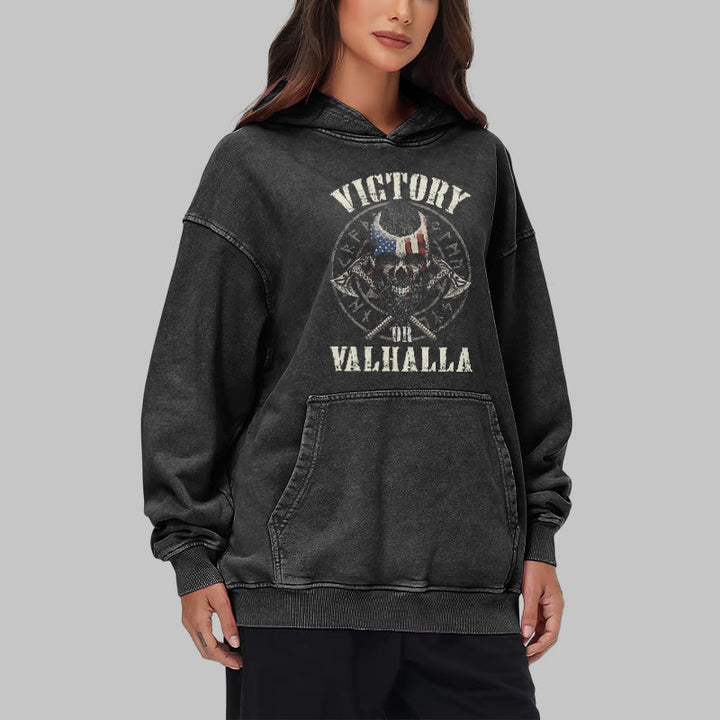 WorldNorse Victory Or Valhalla Warrior Washed Hoodie - image 10
