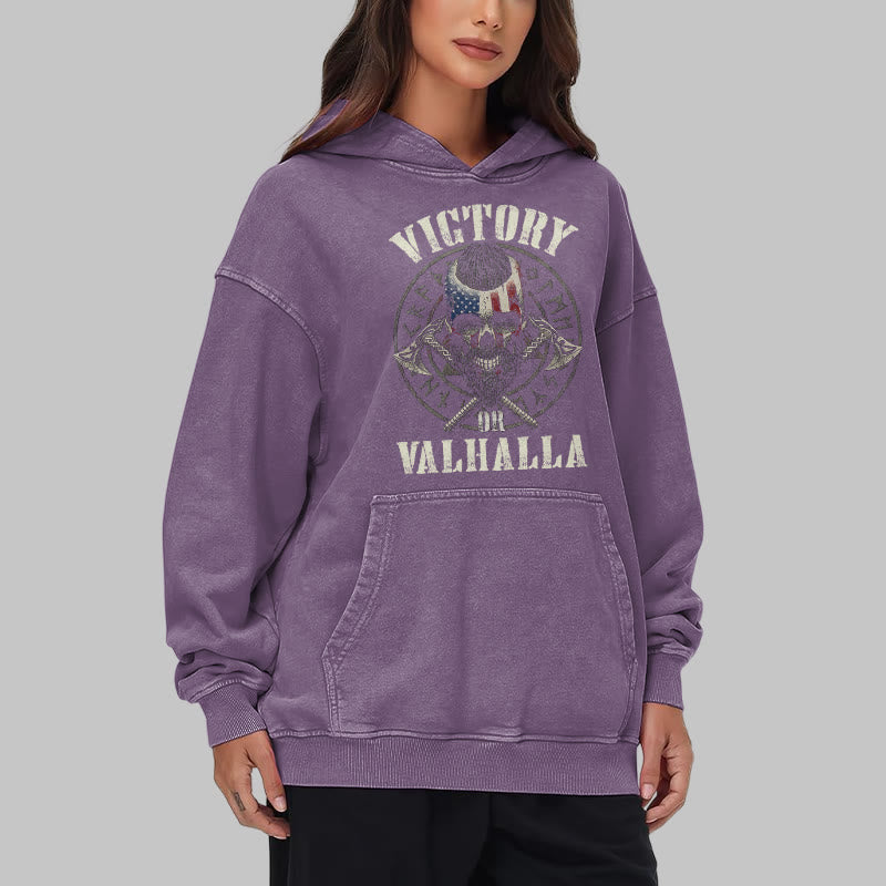 WorldNorse Victory Or Valhalla Warrior Washed Hoodie - image 38