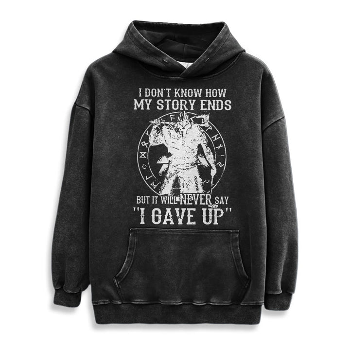 WorldNorse It Will Never Say ''I Gave Up'' Washed Hoodie