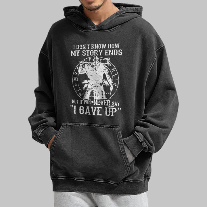 WorldNorse It Will Never Say ''I Gave Up'' Washed Hoodie