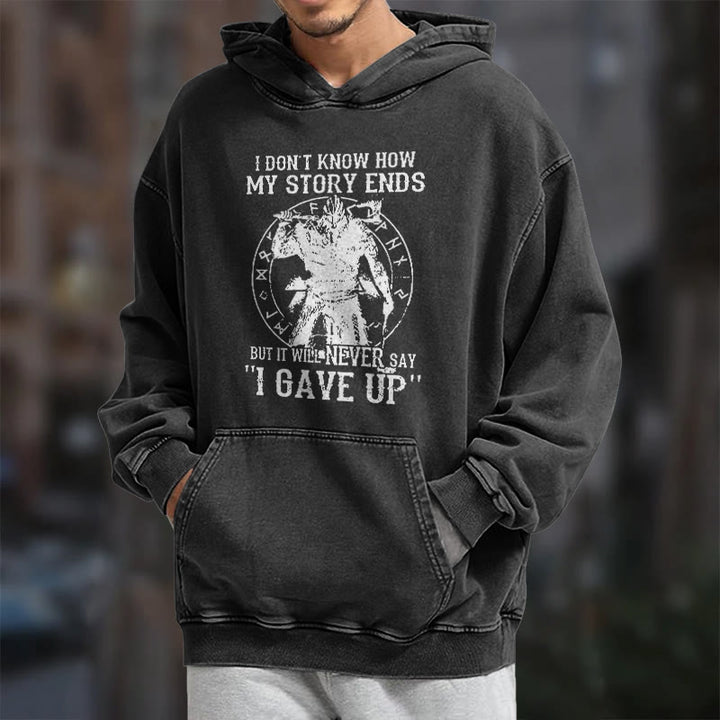 WorldNorse It Will Never Say ''I Gave Up'' Washed Hoodie