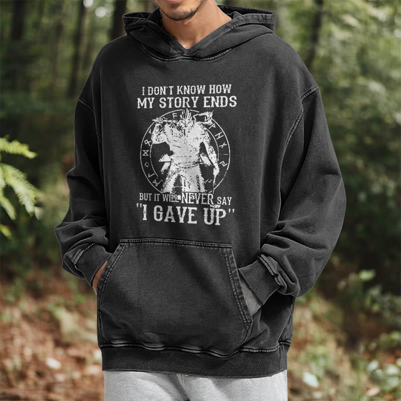 WorldNorse It Will Never Say ''I Gave Up'' Washed Hoodie