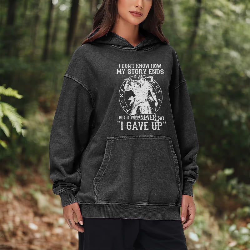 WorldNorse It Will Never Say ''I Gave Up'' Washed Hoodie - image 11