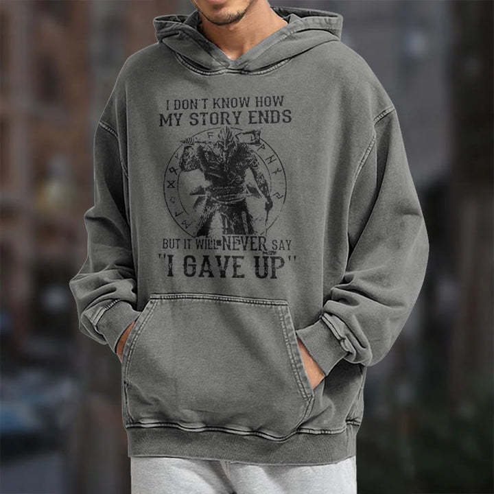 WorldNorse It Will Never Say ''I Gave Up'' Washed Hoodie