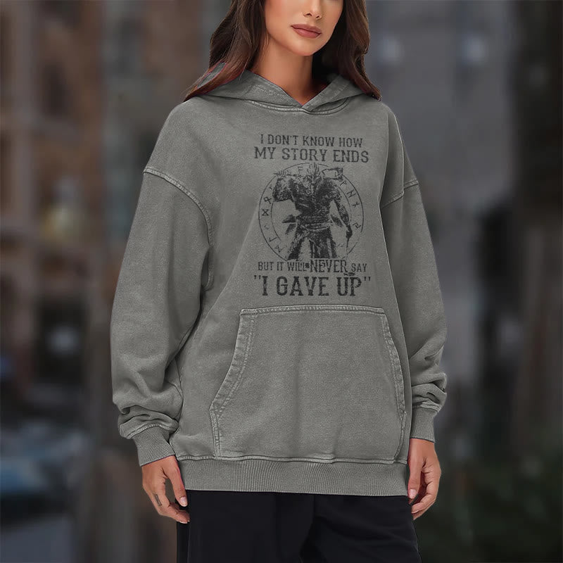 WorldNorse It Will Never Say ''I Gave Up'' Washed Hoodie