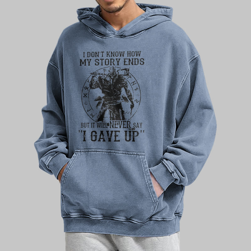 WorldNorse It Will Never Say ''I Gave Up'' Washed Hoodie