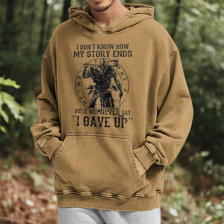 WorldNorse It Will Never Say ''I Gave Up'' Washed Hoodie