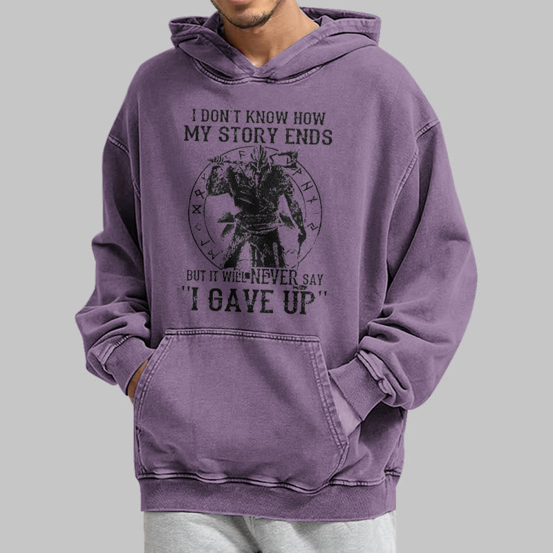 WorldNorse It Will Never Say ''I Gave Up'' Washed Hoodie